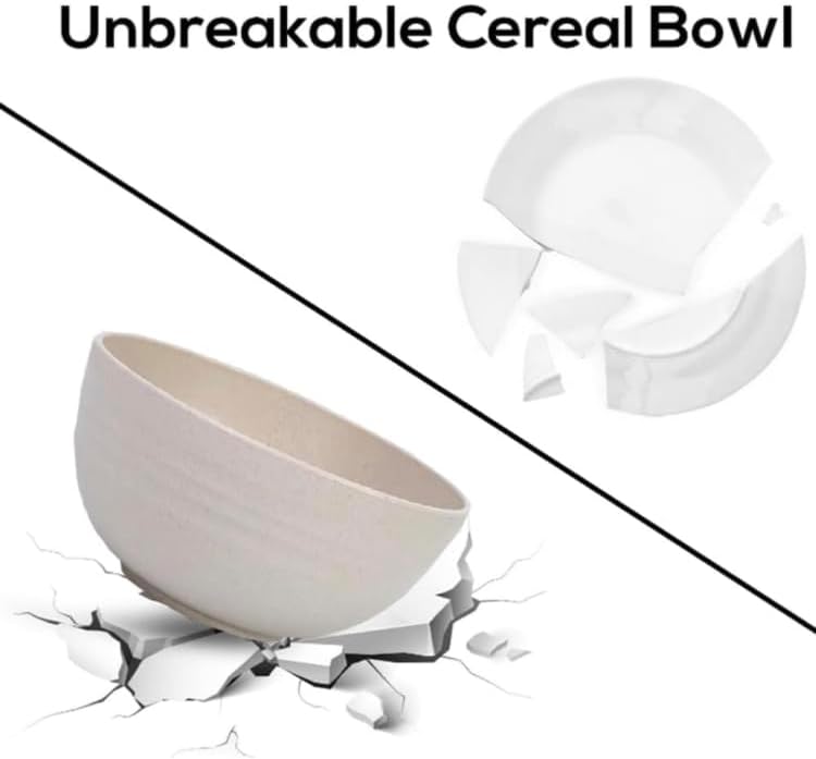 Miniatura 6 de Tazones de paja de trigo para cenapostreensalada, cuencos ligeros para fideos, aptos para lavavajillas y microondas, juegos de 8 piezas, sin BPA,