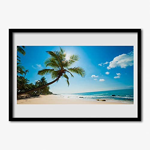 Affiche encadrée 70x50 cm paysage de plage de palmier pour habiller un mur vide de chambre