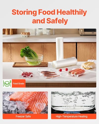Image of Smart Saver Vacuum Storage sealer Bags each (17x25) cm(50 pack) and roll (28x500) cm-1 roll for Food storage, Vacuum Seal, Food prep, Vac Sealing Machine Pouches with Food Grade & Microwaveable