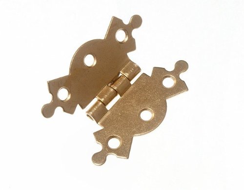Charnière Eb laiton plaqué 50mm avec vis pour meuble vintage x6