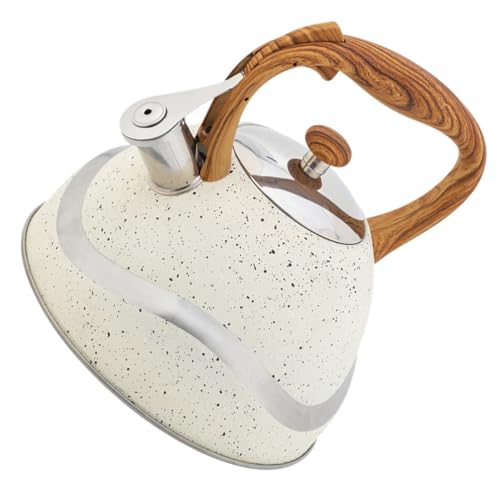Hervidor de agua de acero inoxidable con mango de madera premium y 3l 2