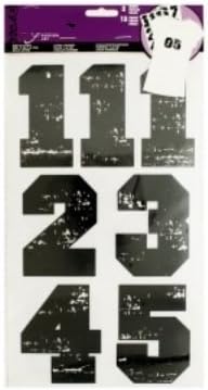 Small 3 inch Tall Black Iron On Numbers 1 - 10 with Distressed Look for T Shirts, Backpacks and Soccer, Softball, or Football Team Jerseys