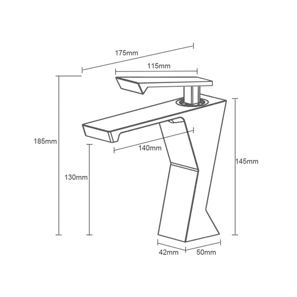 Grifo De Lavabo Cascada De Baño Mezclador De Agua Fría Caliente Grifo De Lavabo Recipiente De Una Sola Manija Grúa,Blanco