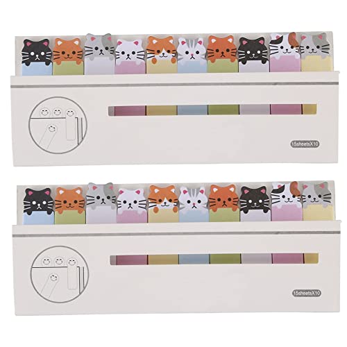 Reinscer 2 pegatinas de dibujos animados con animales, marcadores, marcadores, pestañas, índices, notas adhesivas