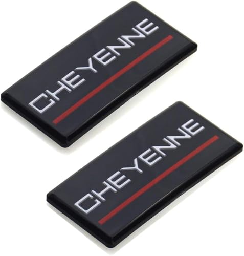 2pcs Cheyenne Cab Emblems Replacement for 88-94 Chevrolet Side Roof Pillar 3D Badge Nameplate (Chrome Red)