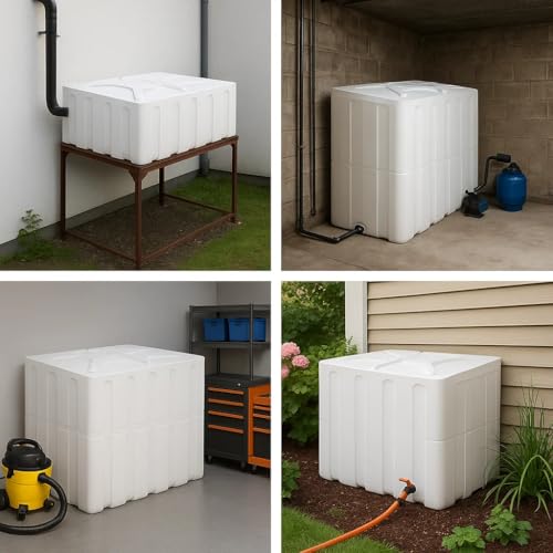 Image of IRA Furniture Loft Horizontal White Plastic Water Tank Garden Water Storage Water (500 Liters)