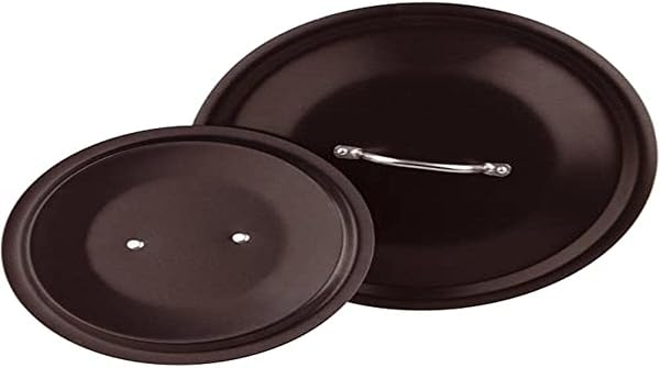Pentole Agnelli Alluminio Coperchio Rotondo Pesante con Ponticello, Argento, 28 cm - 3