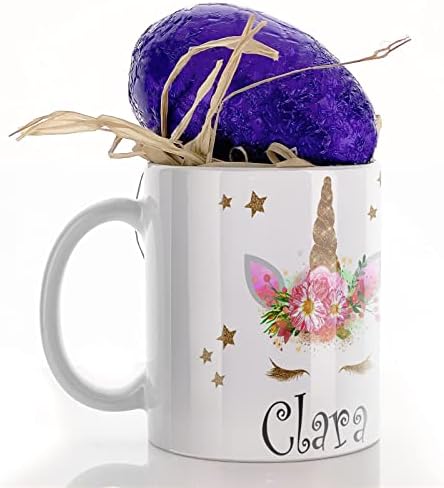 Hairyworm Personalised Mug and Milk Chocolate Easter Egg Gift Set, Customised with Name/Number/Text, (11oz) White Mug with Red Football Shirt, Football Mug