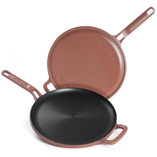 Image of Ember Cookware Pre-Seasoned Cast Iron Tawa for Dosa & Roti 27 cm | 10-Year Warranty | 30% Lighter, Non Stick Induction Cookware | Non Stick Dosa Tawa | Heavy Duty Cookware | Terracotta