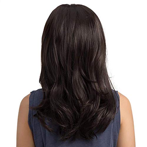 Image of Tressedup Hair with Hair Bangs Medium Long Straight Layered Synthetic Hair Wigs for Women