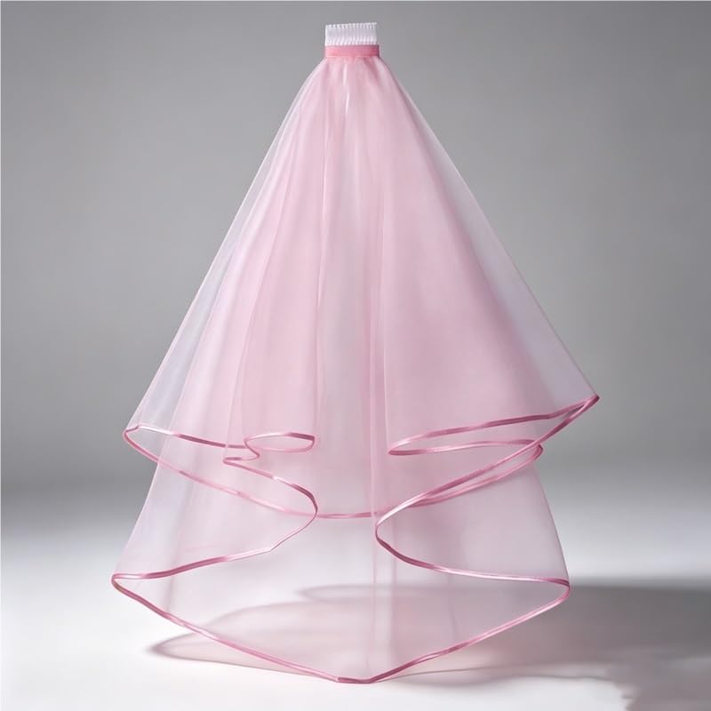 Black Ribbon Edge Veil With Comb Bridal Cover Accessory image 3