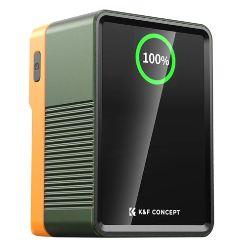 K&F CONCEPT Mini V Mount Battery 99Wh/ 6700mAh, PD 100W V-Mount Battery with DC/D-Tap/Dual USB-C/USB-A/TFT Display for Camera Camcorder Video Light Monitor