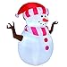 GOOSH 5 FT Christmas Snowman Inflatables with 360° Rotating Magic Light Outdoor Yard Decorations, Christmas Blow Up Snowman with Santa Hat for Garden Patio Lawn Home Holiday Xmas Party
