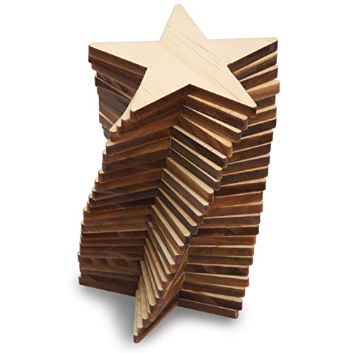 Unfinished Wood Cutouts For Diy Crafts, Star Cutout (3 In, 24 Pack) #TOP6