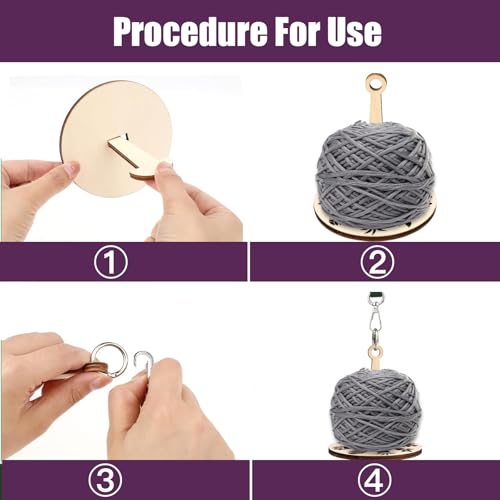 Image of Portable Wrist Yarn Holder with Leather Strap,Yarn Storage Spinner | Knitting and Crocheting Craft Tool for Crochet Trave