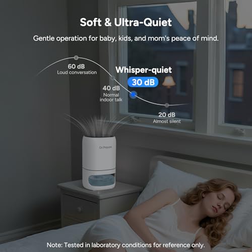 Dr.Prepare Deshumidificador 1L Silencioso Deshumidificador Portátil Pequeño con Luz LED Temporizador 2/4/8 H Apagado Automático para Dormitorio, Baño, Armario, Autocaravana - imagen 3