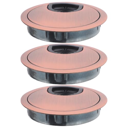 Healifty 3pcs Cubre Orificios para Cables de Aleación de Zinc para Escritorio, Forma Redonda, Gran Capacidad y Fácil Instalación, para Manejo de Cables de Computadora y Oficina miniatura 1