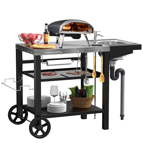 Outdoor Grill Table with Sink
