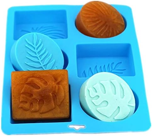 Silicone Molds Monstera, Palm Olive Leaves Craft Art Silicone Soap Mold, 6 Hole Craft Molds DIY Handmade Soap Molds - Soap Making Supplies by YSCEN