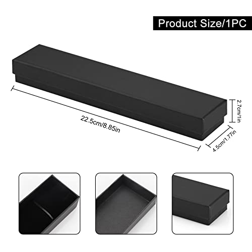 Bracelet Gift Boxes - Black Cardboard Jewellery Boxes with Lid - Rectangle & Square Packaging for Presents