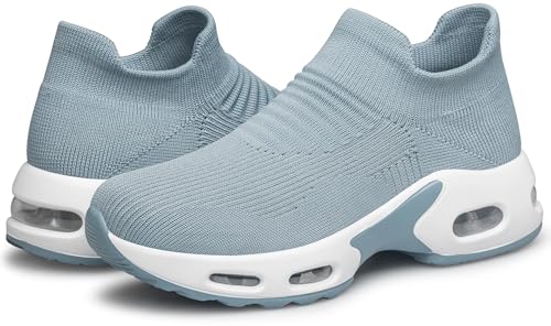 Image of DOUSSPRT Womens Walking Shoes Slip on Sock Air Cushion Sneakers | Non Slip Comfortable Fashion Casual Platform Breathable Tennis Lady Nurse Work Standing