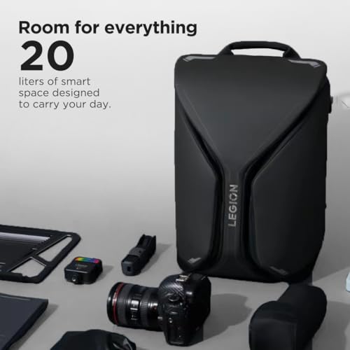 Image of Lenovo Legion GB900 Backpack (up to 16 inches, Designed for Gaming, Armored, PU, Water Resistant, Anti-Shock Corners EUDE-Foam, Tablet Compartment, Capacity 20 Litres) Black
