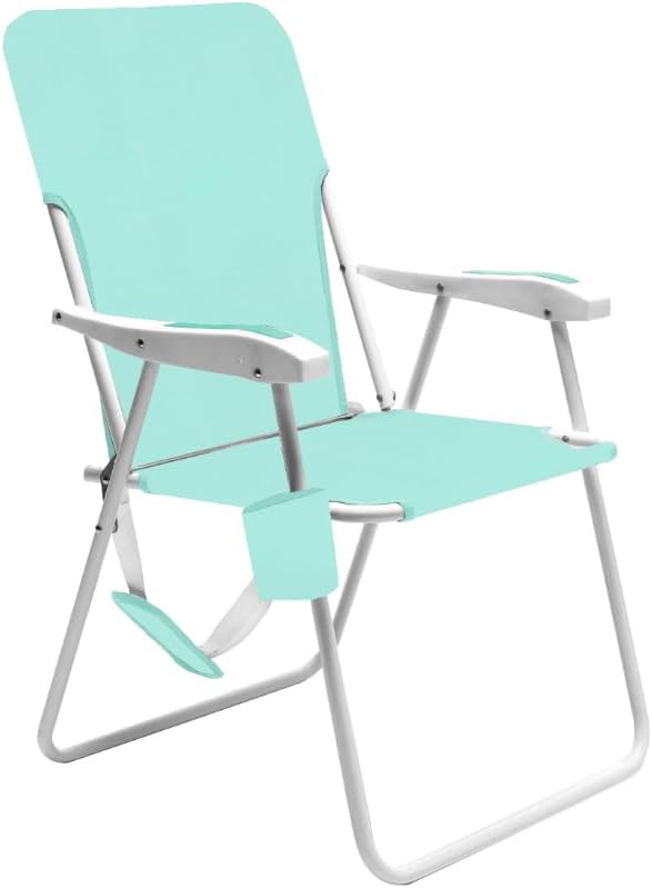 SUNNYFEEL Tall Folding Lawn Beach Chair Lightweight, Portable Sand Chair for Adults Heavy Duty 300 LBS with Cup Holders, Foldable Camping Lawn Chairs for Camp/Outdoor/Travel/Picnic/Concert/Sports