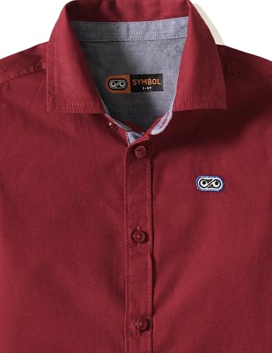 Image of Amazon Brand - Symbol Boys 100% Cotton Casual Shirt | Full Sleeves | Regular Fit | Age 2-14 Years