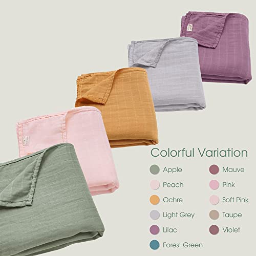 Image of Ali+Oli Muslin Swaddle Blanket for Baby (White) Large 47 inch x 47 inch Soft Rayon Made from Bamboo & Organic Cotton, Machine Washable Receiving Blanket Wrap for Newborn to Toddler
