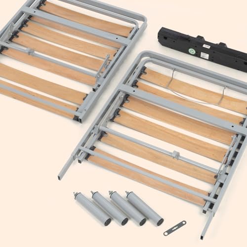 Geriafy - Elektrisch Verstellbarer Lattenrost Home Silver | 90x200 cm | Verstärkt und kompakt | Kabellose Fernbedienung