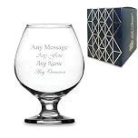 Pasabahce Personalised Engraved Brandy Glass 14oz, Custom Name or Message with Font Choice, Clear Glass, Gift Box Included, Personalised in The UK