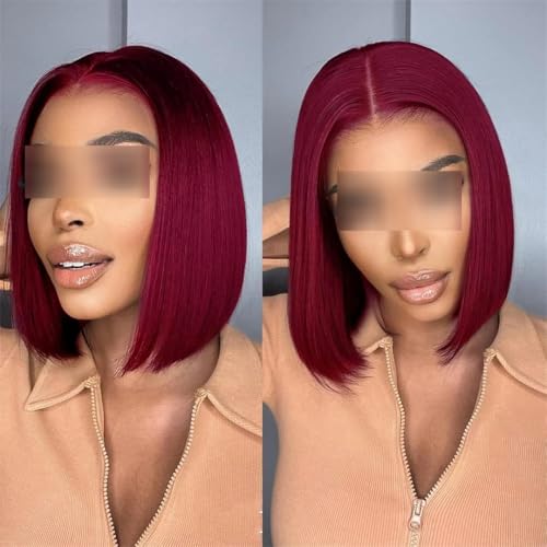 Perruque cheveux humains lisses premium lace front transparente 8 pouces