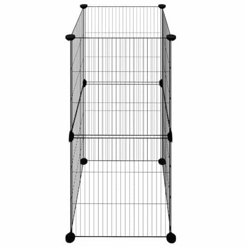 Cage animaux de compagnie 8 panneaux acier noir modulable 35x35 cm - 6