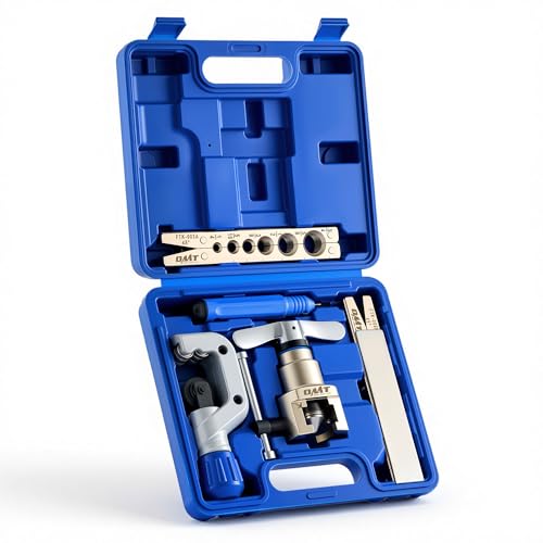 Orion Motor Tech HVAC Bördelgerät-Set Magnetische Höhenbegrenzung 1/4-3/4 & 6-19 mm Rohr-Bördelwerkzeug für 45 Exzentrische Einzelbördel Set mit Rohrabschneider & Entgrater