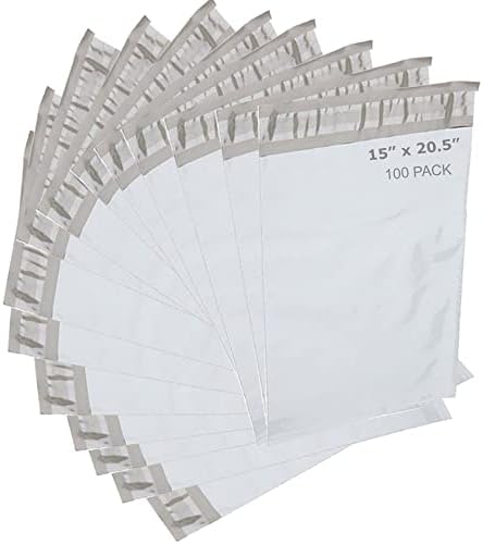 WHALEVER 15 x 20.5 inch Compostable Poly Mailers 100 Count Eco Friendly Self Seal Shipping Bags with Sustainable Packaging Envelopes Supplies Mailing Bags Tearproof