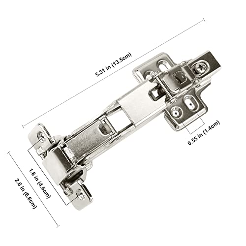 Cabinet Hinges,1 Pair 175 Degree Hinges, Concealed Hydraulic Adjustable Mounting Hinges Soft Close Cabinet Hinges Nickel-Plated Steel Buffer Dampers For Wardrobe, Cupboard, Folded Door (Full Overlay) #TOP3
