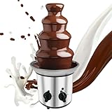 Chocolate Fountain Machine Electric Chocolate Fondue Fountain Machine 4 Tier Stainless Steel 4-Pound Capacity for Chocolate, Butter, Cheese