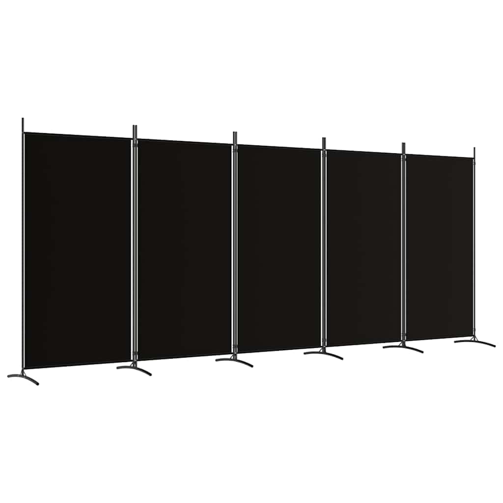 Paravent séparateur de pièce pliable grand format noir 433 x 180 cm