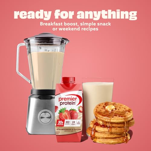 Image of Premier Protein Shake, Strawberries & Cream, 30g Protein, No Added Sugar, 24 Vitamins & Minerals to Support Immune Health, 11 fl oz, 4 Pack