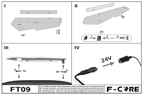 F-CORE Tavolini per cruscotto Camion Compatibile