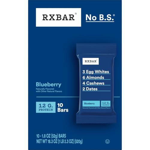 RXBAR Protein Bars, 12g Protein, Gluten Free Snacks, Blueberry, 18.3oz Box (10 Bars) - image 8