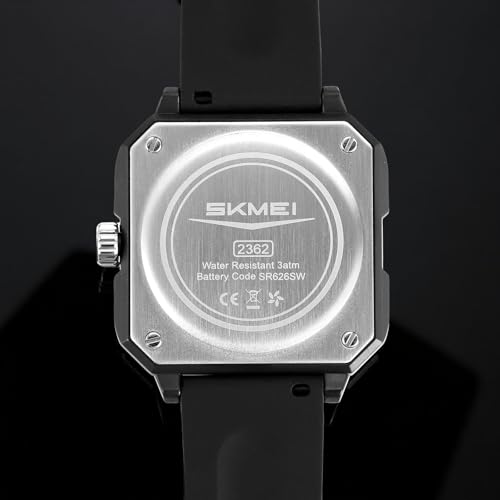Image of SKMEI Silicone Men's Analog Quartz Sports Watch Waterproof & Trendy Wheels Rolling Design 2362