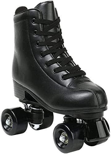 Miniatura 7 de Patines de ruedas para mujer, de piel sintética para exteriores, patines ajustables de doble fila para interiores, para principiantes, adultos,