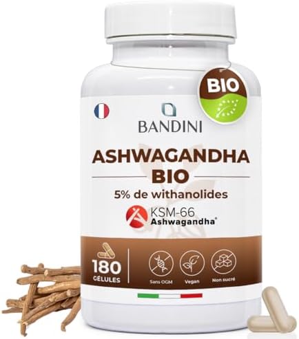Bandini® Ashwagandha BIO KSM-66® Extra Fort - 500mg par dose, 5% ...