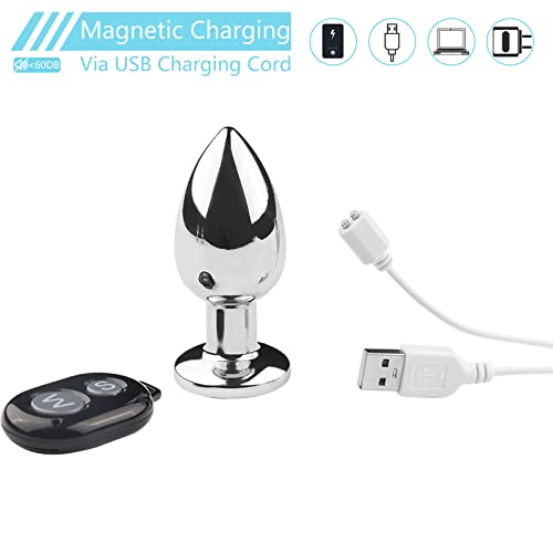 Vibrating Butt Plug Rechargeable Vibrating Anal Plug Prostate Massager With 10 Modes Stainless Steel Butt Plug Fetish Bondage Anal Stimulation Adult Sex Toys For Men,Women And Couples (Smooth) #TOP3