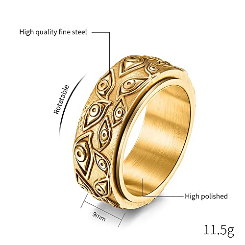 Anillo de ojo de Dios giratorio antiestrés para hombres 2