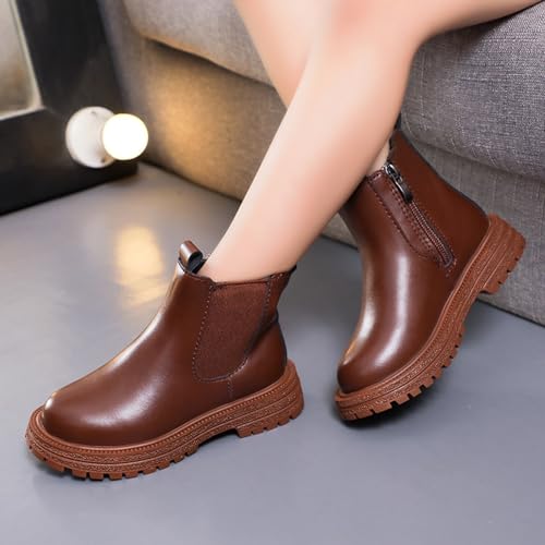 Short Boots Ankle Boots for Girls Bow Side Zipper Low Heel Outdoor Warm Shoes Waterproof Combat Shoes with Zipper4