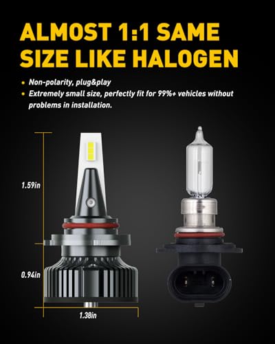 Image of AUXITO 9005 HB-3 Bulbs, 30000lm 6500K Cool White, 10 Min Install, 50000Hrs Lifespan, Canbus Ready, Adjustable Beam with Cooling Fan, Pack of 2