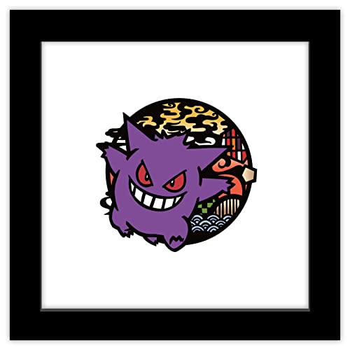 Trends International Gallery Pops Pokémon - Wagara Gengar Wall Art Wall Poster, 12.00" x 12.00", Black Frame Version