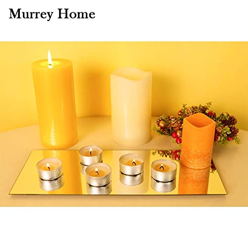 Murrey Home Mirror Plate 5"X12" Square Wall Mounted Mirror, Frameless Mirror Tiles For Wall Ceiling Candle Tray Wedding Centerpieces For Table, Set Of 12, 2Mm #TOP3